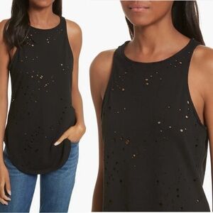 TWENTY MONTREAL Nordstrom Women’s Waverly Perforated Black Tank Top Size Small